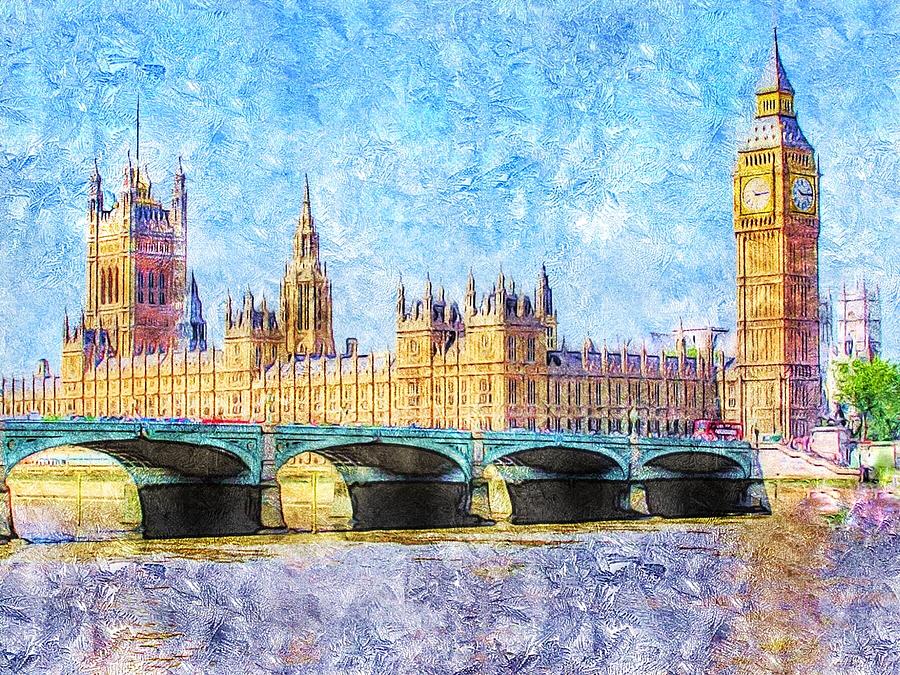 Parliment from Westminister bridge Digital Art by Anne Sands