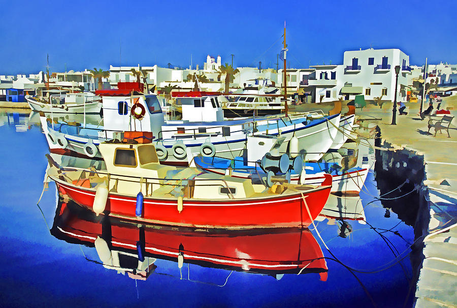 Paros Fishing Boats Photograph by Dennis Cox