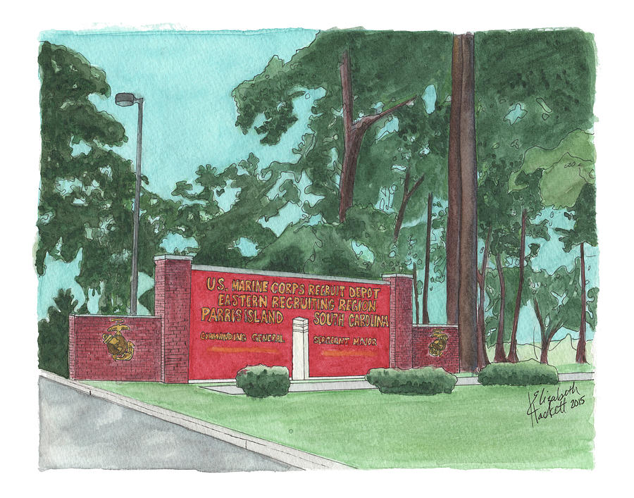 Parris Island Welcome Painting by Betsy Hackett