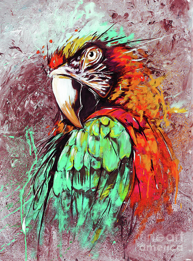 Parrot art 09i Painting by Gull G
