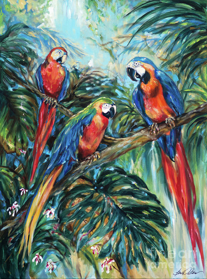 Parrot Choir Painting by Linda Olsen