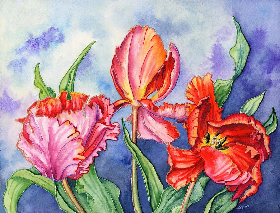 Parrot Tulips 2 Painting by Lynne Henderson