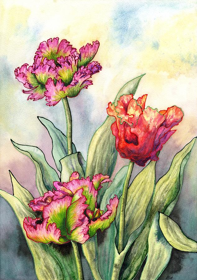 Parrot Tulips Painting by Lynne Henderson