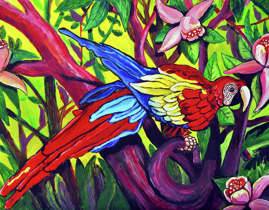 Parrot Painting - Parrots at Rest by Bob Crawford