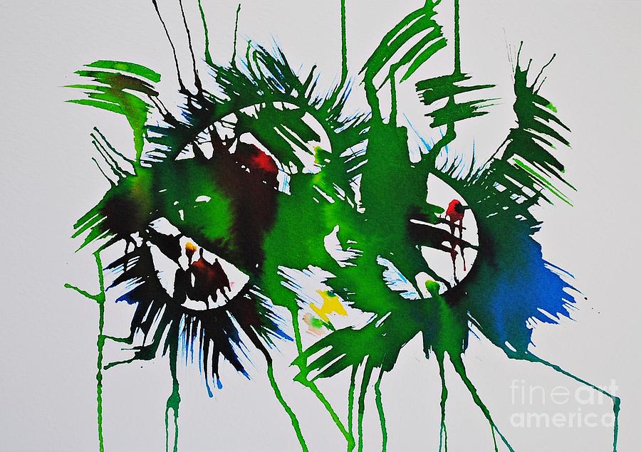 Abstract Painting - Parrots in the sky by Chani Demuijlder