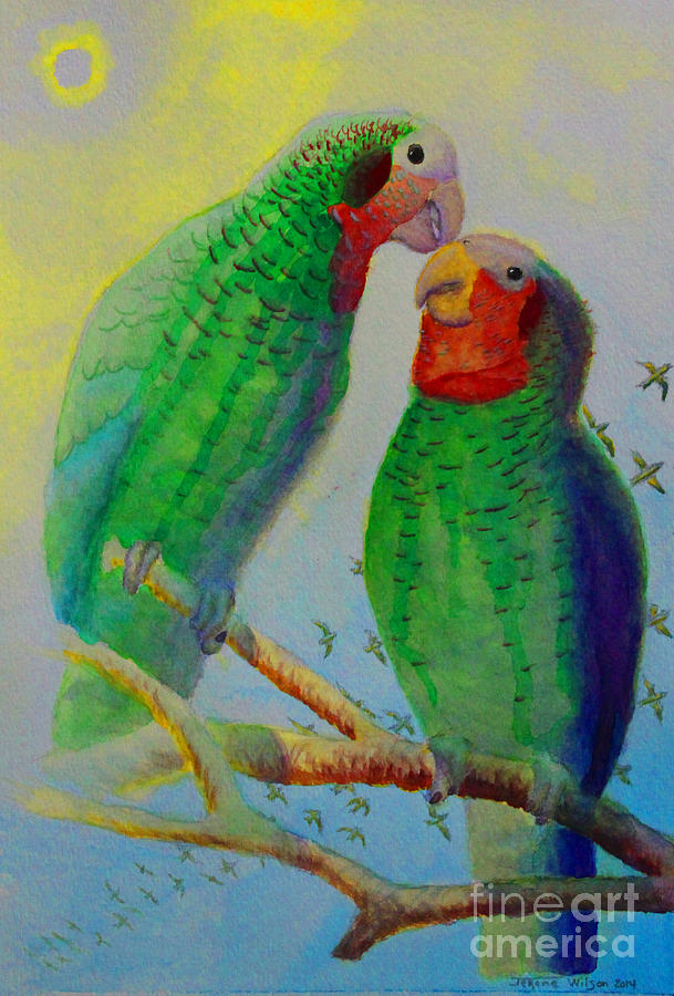Parrots Paradise Contemporary  Painting by Jerome Wilson