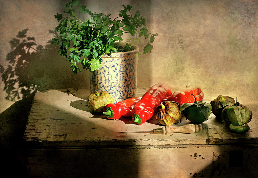 Parsley and Peppers Photograph by Diana Angstadt