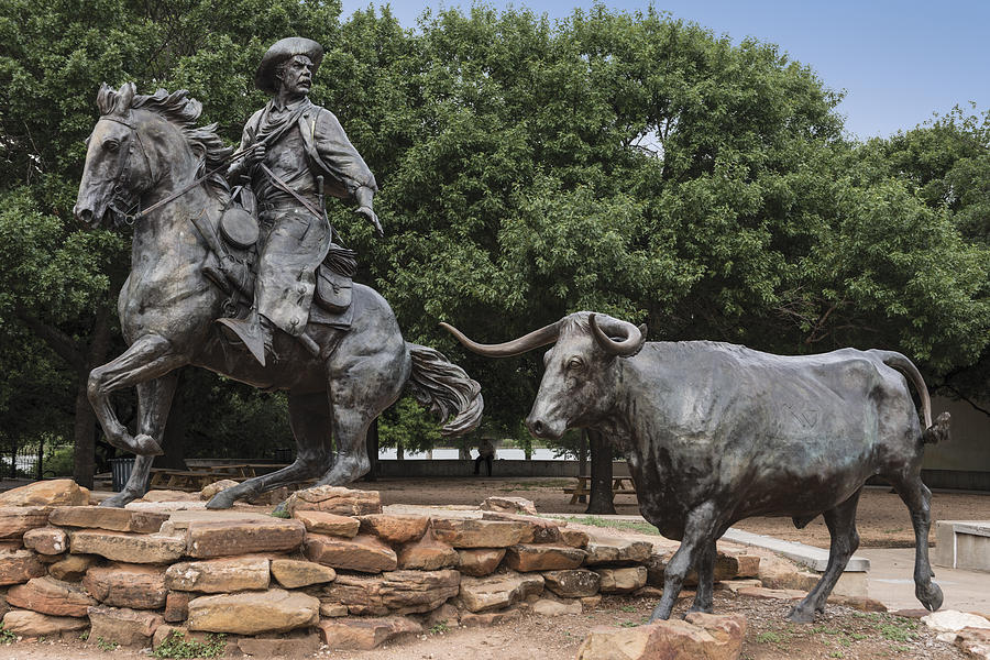 Part of Robert Summerss sculpture titled The Waco Chisholm Trail Heritage Photograph by Carol M Highsmith