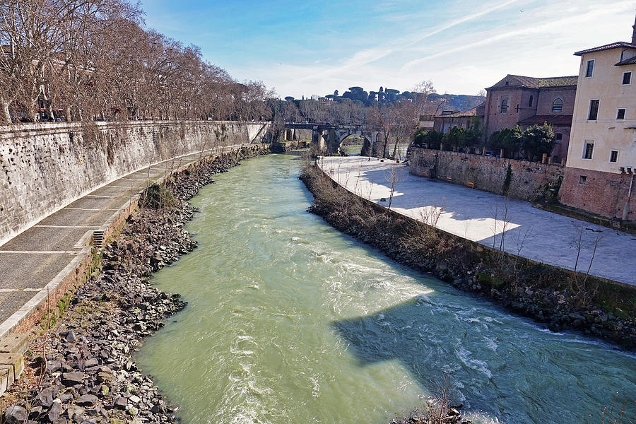 Part Of The Tiber River Running Through Rome Italy Photograph by Rick Rosenshein