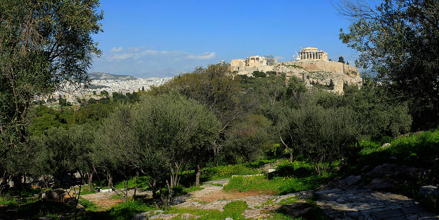 Parthenon The Acropolis Athens Greece Panoramic Photo 45 Degrees Photograph