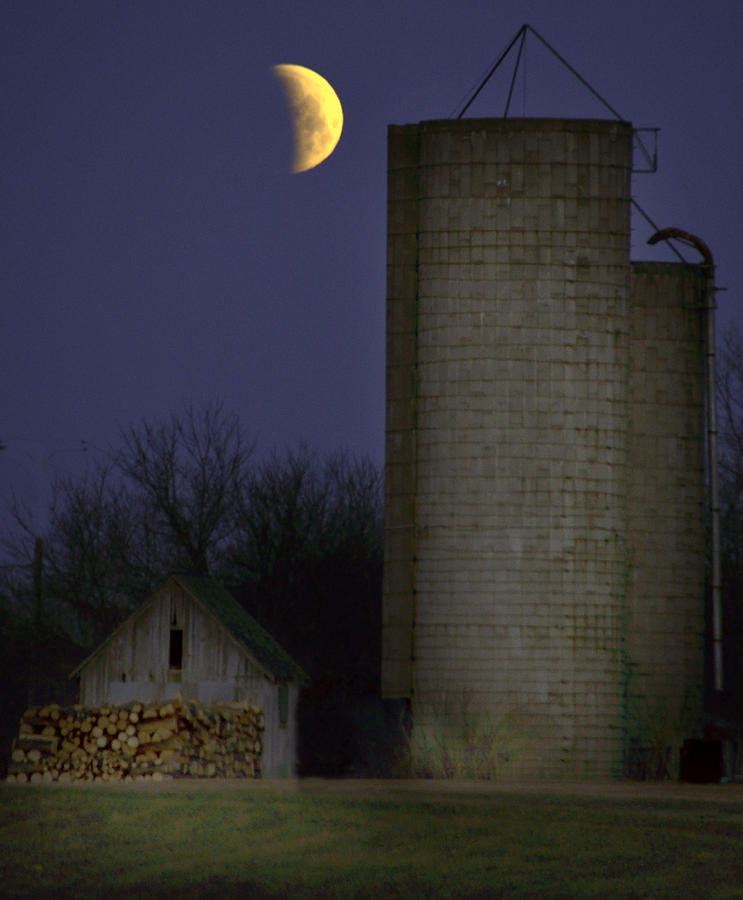 Partial Eclipse over the Farm Photograph by Gerry Buckel - Fine Art America