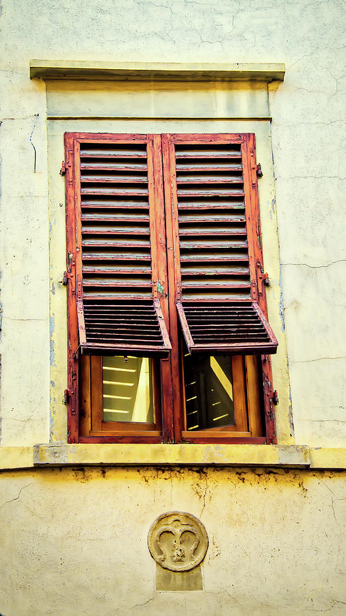 Partially Shuttered Window In Venice Photograph by Gary Slawsky