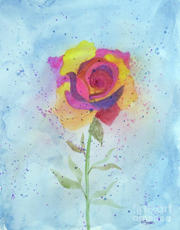 Particolored Rose  Painting by Barrie Stark