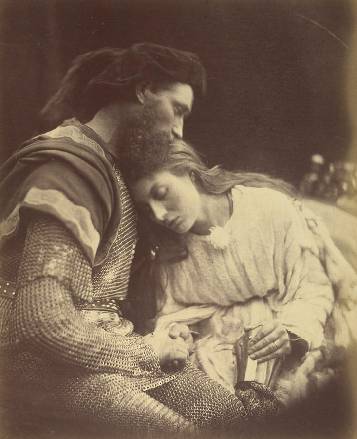 Parting of Sir Lancelot and Queen Guinevere Painting by Julia Margaret Cameron
