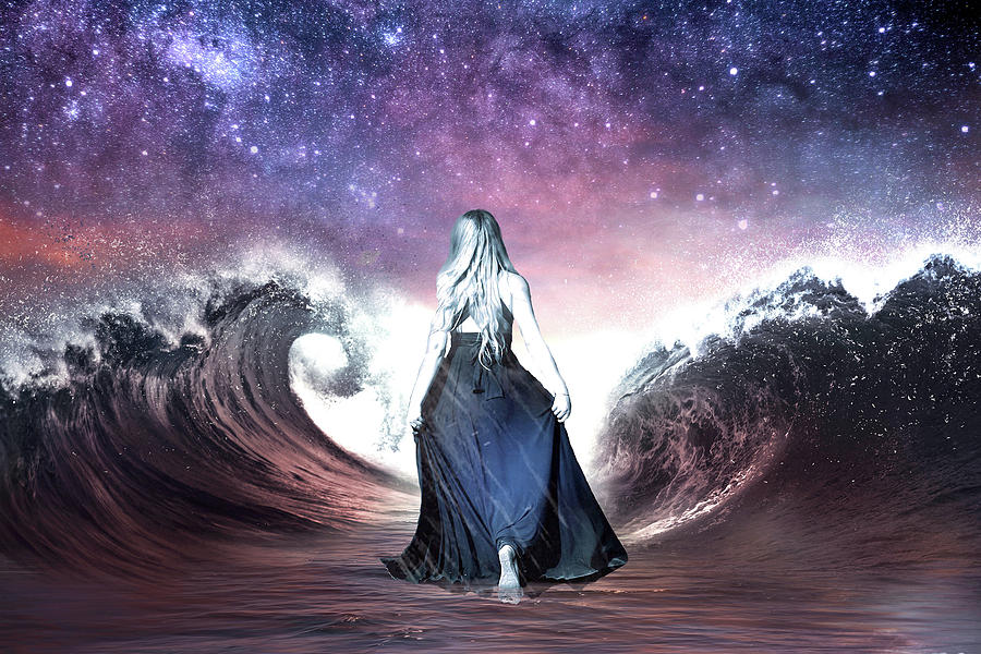 Goddess Digital Art - Parting the Waves by Lisa Yount