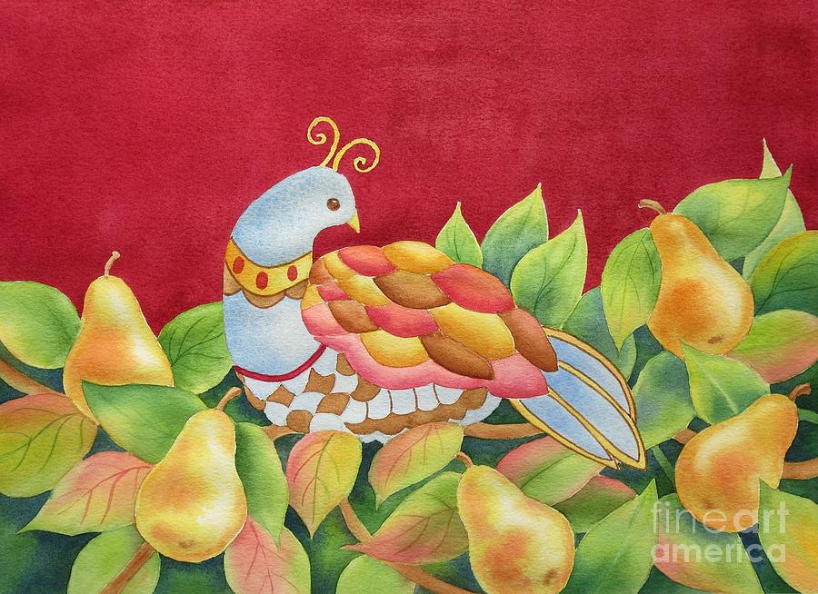 Partridge In Pear Tree Painting by Deborah Ronglien