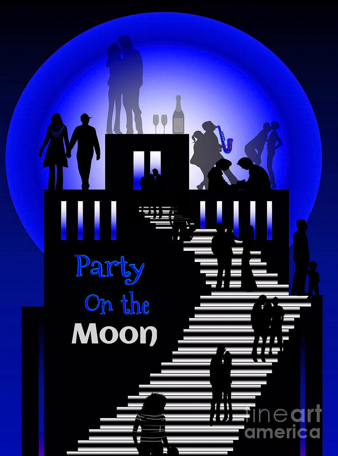 Party On the Moon Digital Art by Gayle Price Thomas