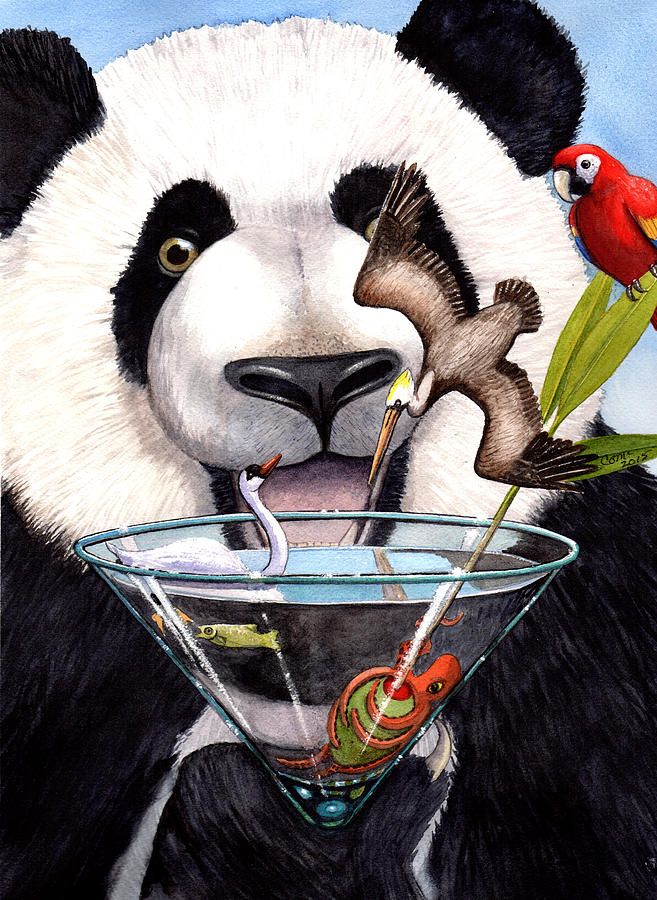 Parrot Painting - Party Panda by Catherine G McElroy