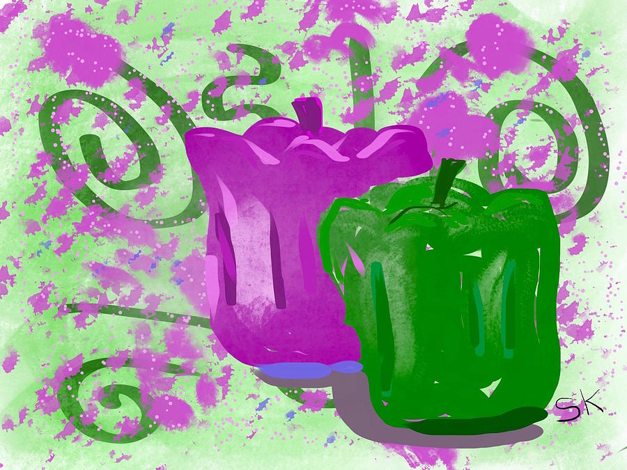 Party Peppers Digital Art by Sherry Killam