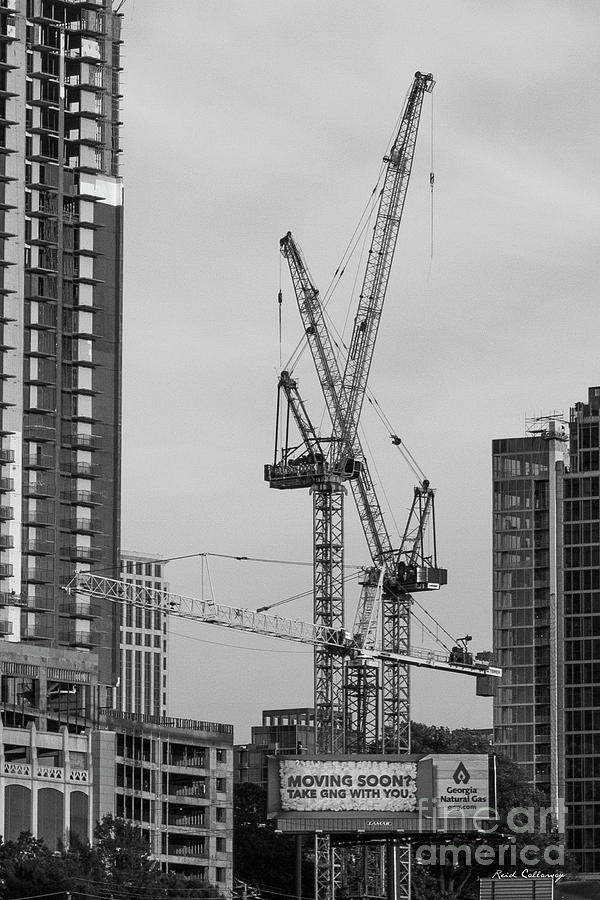 Party Time 2 Tower Cranes Atlanta Construction Art Photograph by Reid Callaway