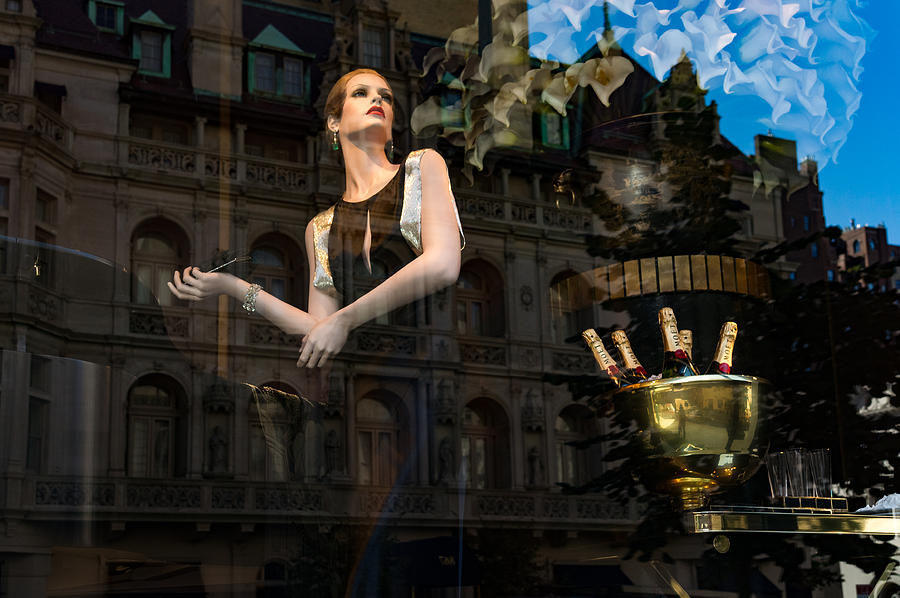 Party Time - Glamorous Sophisticated Shop Window Reflections Photograph by Georgia Mizuleva