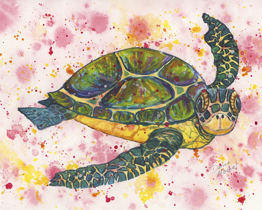 Party Turtle Painting by Darice Machel McGuire