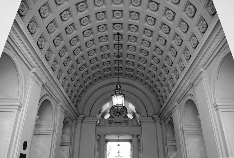 City Photograph - Pasadena City Hall Black and White Entry 2 by Matt Quest