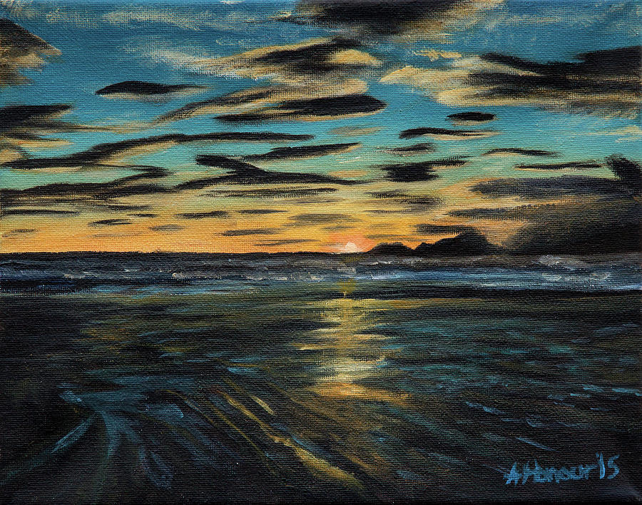 Sunset Painting - Pasagshack #1 by Amber Honour