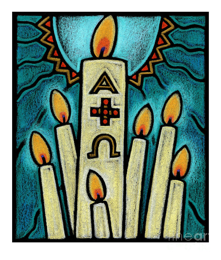 Paschal Candle - JLPSC Painting by Julie Lonneman