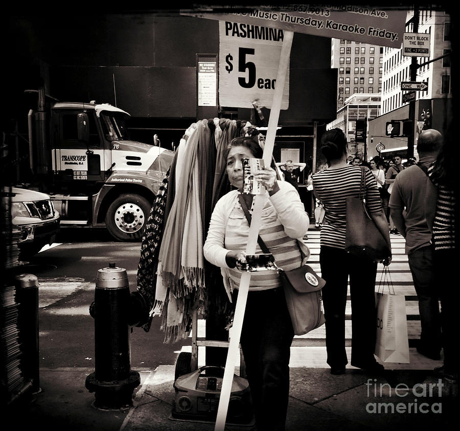 New York City Photograph - Pashmina. Lady on the Street. by Miriam Danar
