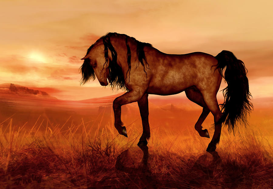 Sunset Painting - Paso Fino by Valerie Anne Kelly