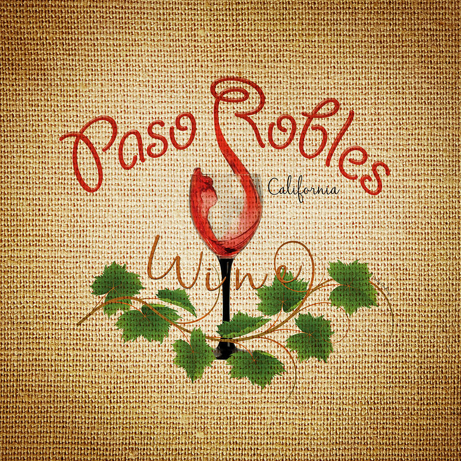 Paso Robles Wine and Burlap Digital Art by Cindy Anderson