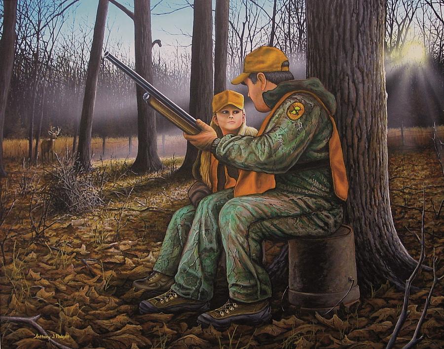 Pass It On - Hunting Painting by Anthony J Padgett