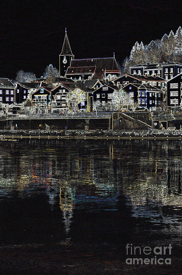 Passau Waterfront Glowing Edges Tom Wurl Photograph by Tom Wurl