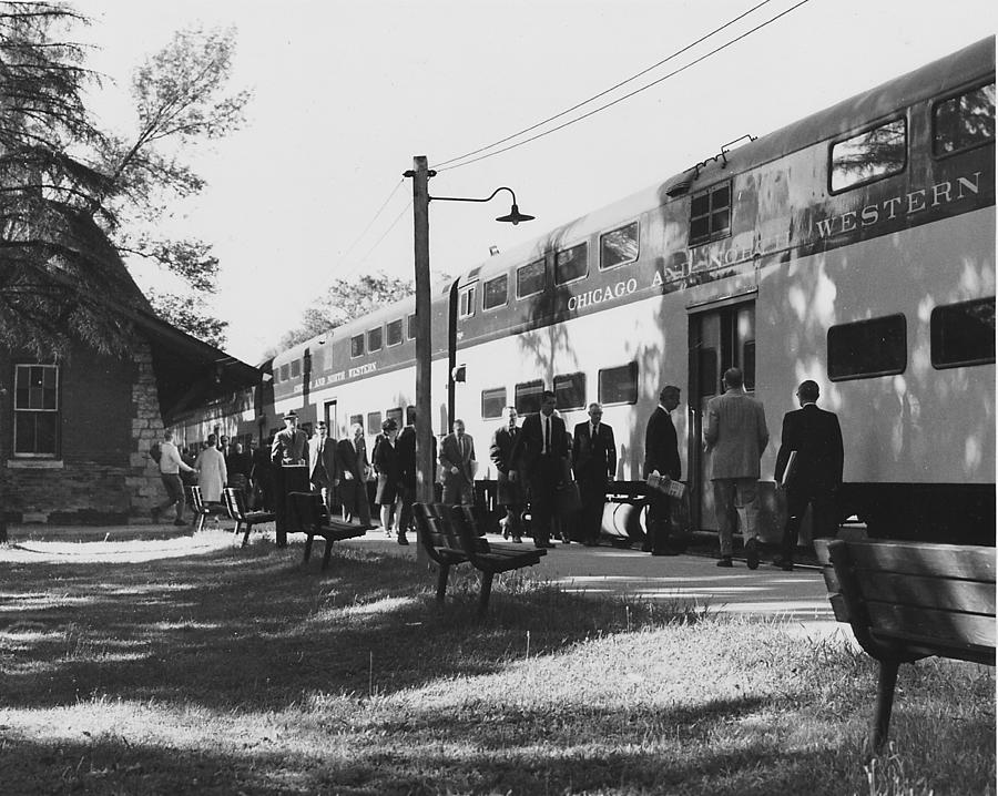 Passenger Loading at Glencoe Train Depot Photograph by Chicago and North Western Historical Society
