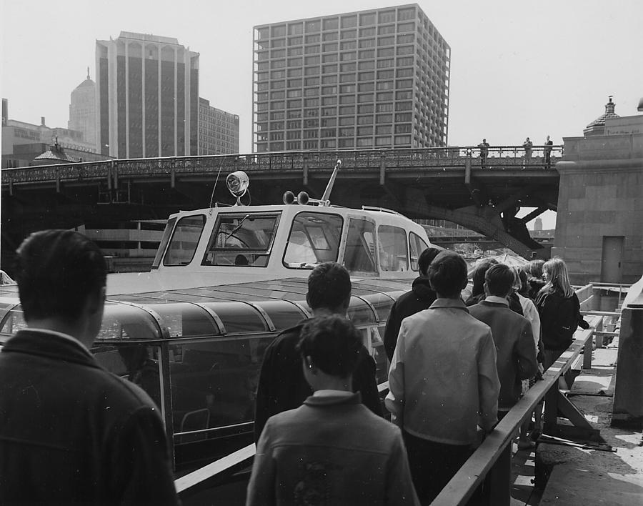 Passengers Board Chicago Wendella Boat Tour Photograph by Chicago and North Western Historical Society