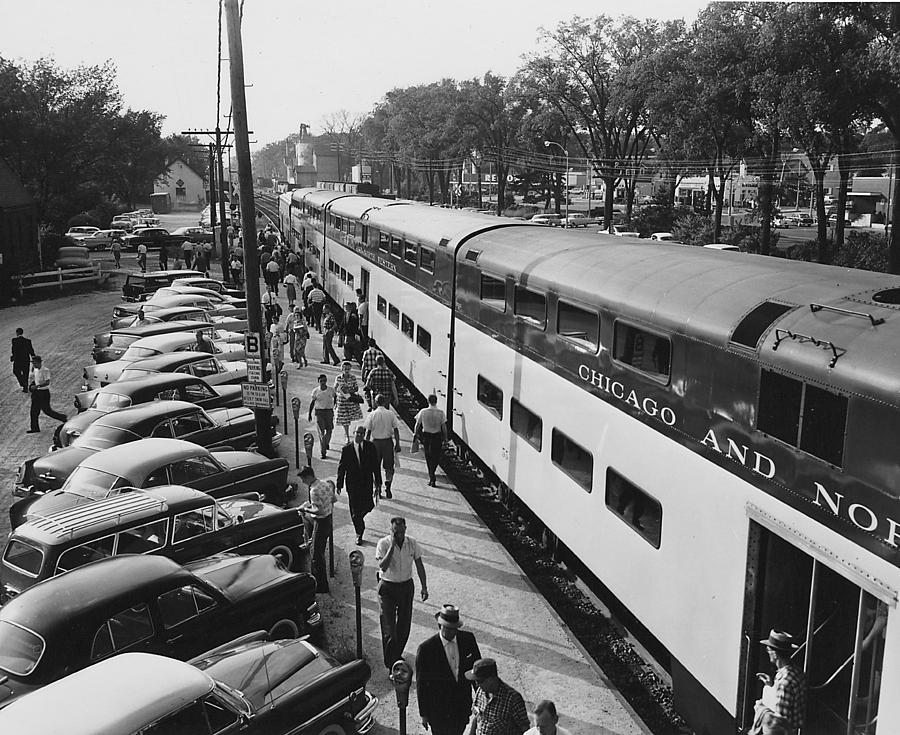 Passengers Disembarking at Station Chicago Illinois - 1960 Photograph by Chicago and North Western Historical Society