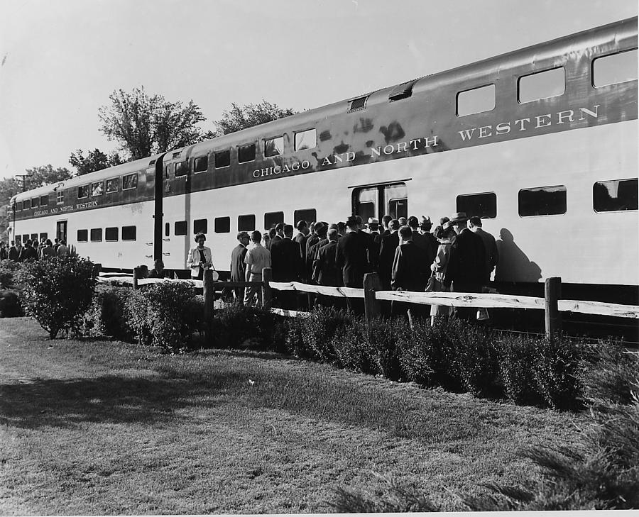 Passengers Line Up for Chicago and North Western Trip Photograph by Chicago and North Western Historical Society