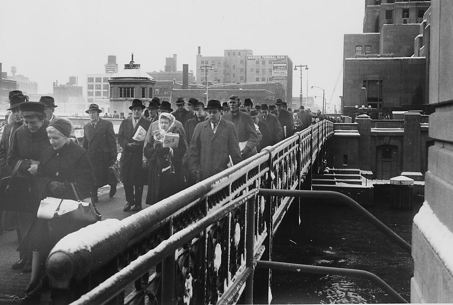 Passengers Walk Through Chicago Photograph by Chicago and North Western Historical Society