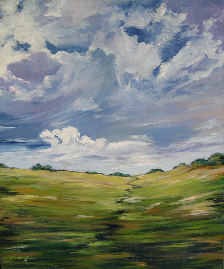 Passing Landscape Painting by Outre Art Natalie Eisen
