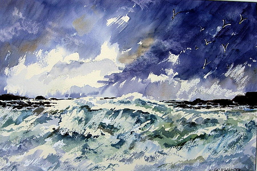 Passing Storm at the Blaskets  Painting by Wilfred McOstrich