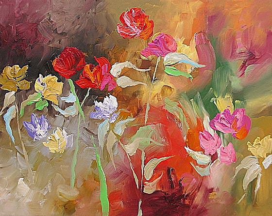 Passion In The Garden Painting by Linda Monfort