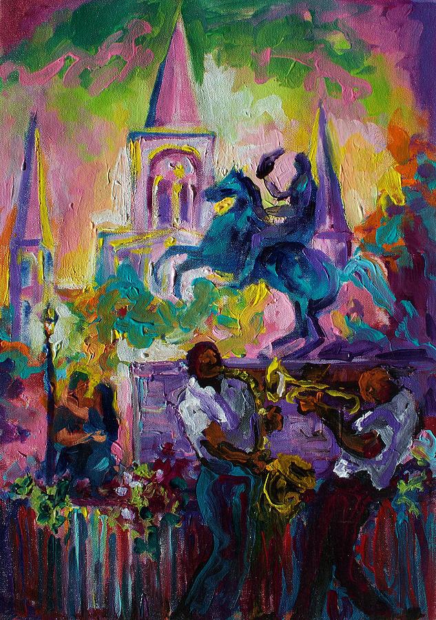 New Orleans Painting - Passion in the Park Jackson Square  by Saundra Bolen Samuel
