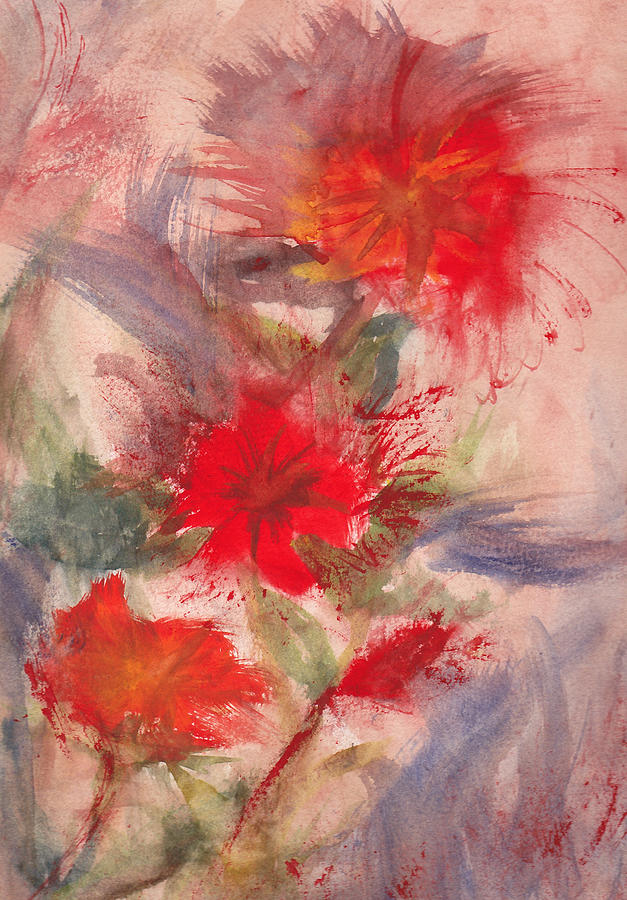 Flower Painting - Passion in Three by Matthew Doronila
