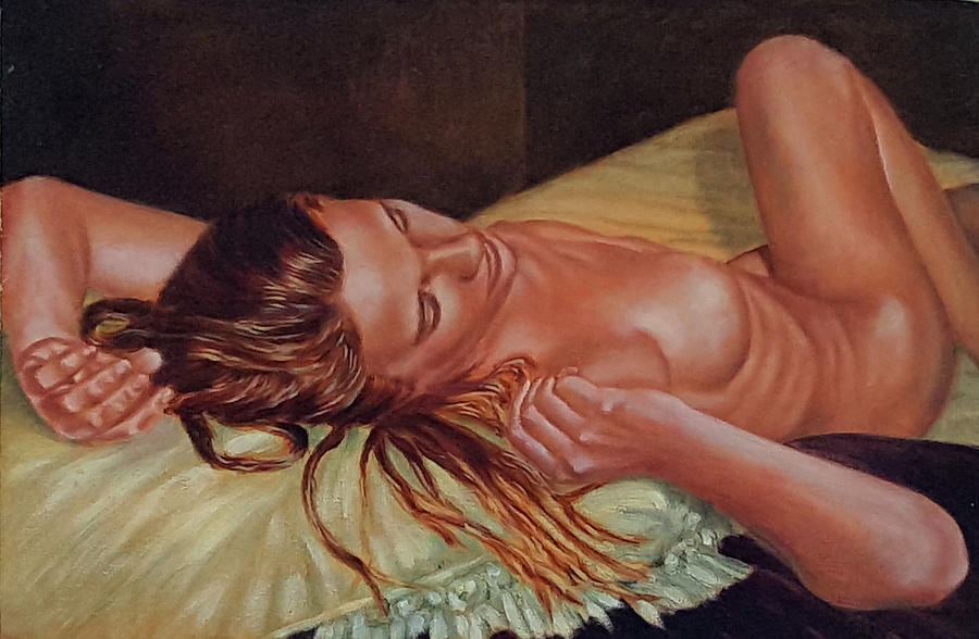 Woman Painting - Passion Spent by John Entrekin Woman Painting - Passion Spent by John Entrekin