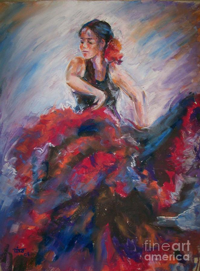 Figurative Painting - Passionate Flameco 2 by Tina Siddiqui Figurative Painting - Passionate Flameco 2 by Tina Siddiqui