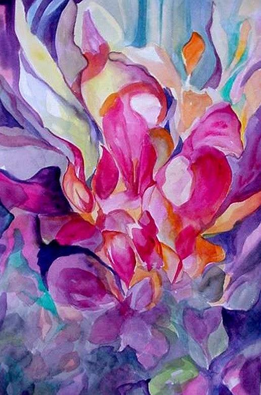 Flower Painting - Passionate Garden by Carolyn LeGrand