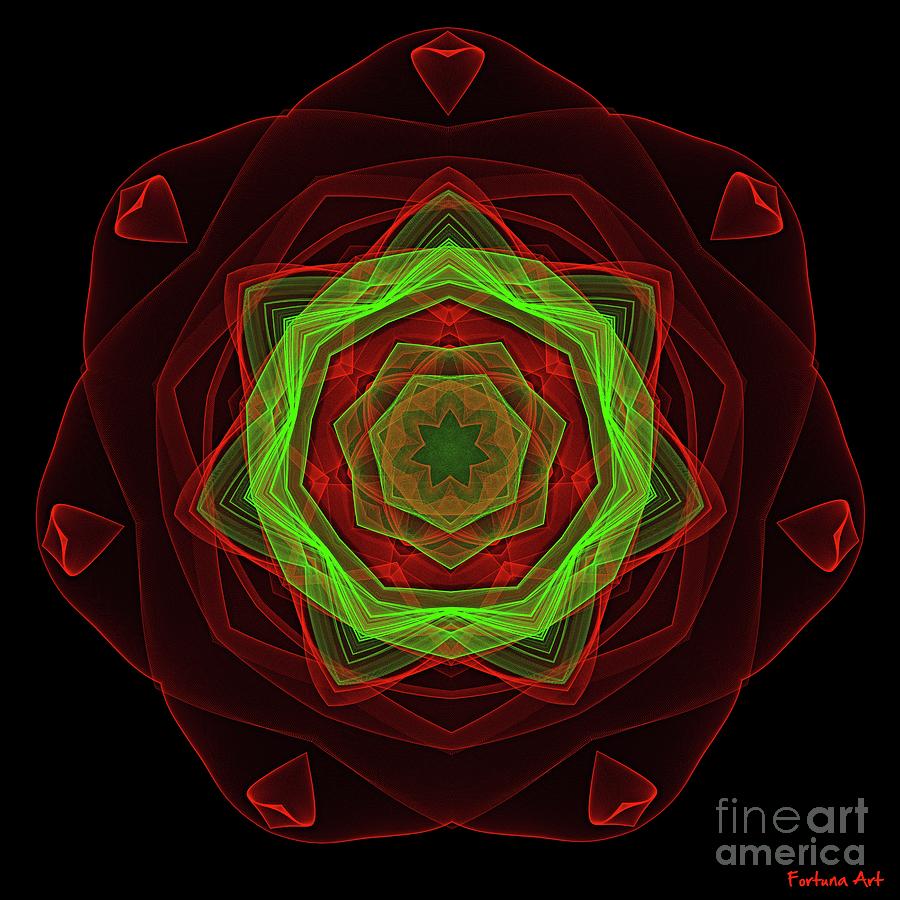 Passionate Mandala Digital Art by Dragica Micki Fortuna