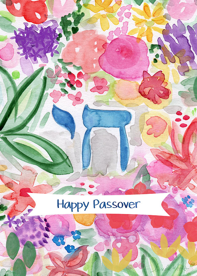 Passover Chai- Art by Linda Woods Mixed Media by Linda Woods