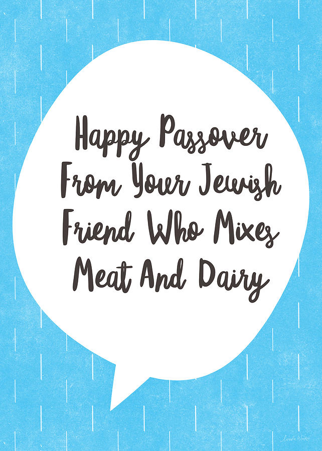 Passover Meat And Dairy Card- Art by Linda Woods Digital Art by Linda Woods